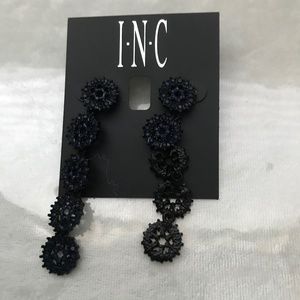 INC JET BLUE CRYSTAL CIRCULAR PV DROP EARRING